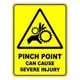 Pinch Point Can Cause Severe Injury Sign